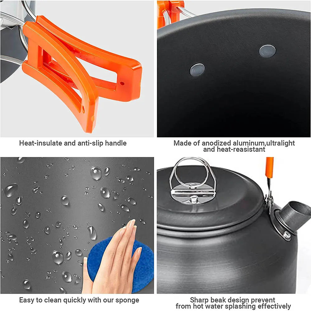 Ultimate Outdoor Camping Cookware Set - Lightweight Aluminum Pot for Hiking, Picnics, and BBQ Adventures